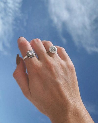 Round White Stone Bangles